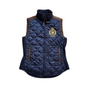 POLO RALPH LAUREN CREST LOGO WOMENS DIAMOND QUILTED VEST CASUAL XS